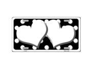 Smart Blonde LP 2427 White Black Polka Dot Black Center Hearts Novelty License Plate
