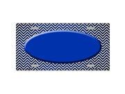 Smart Blonde LP 7175 Blue White Small Chevron Oval Print Oil Rubbed Metal Novelty License Plate