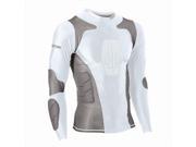 Century 14244 100212 Padded Compression Shirt Long Sleeve White Small