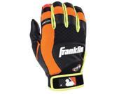 Franklin Sports 21355F1 X Vent Pro Adult Small Batting Gloves Black Neon Orange Optic Yellow