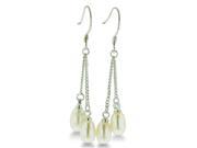 SuperJeweler Silver Plated Double Drop Natural Freshwater Pearl Dangle Earrings