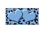 Smart Blonde LP 4539 Light Blue Black Cheetah With Light Blue Center Hearts Metal Novelty License Plate