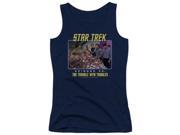 Trevco St Original The Trouble With Tribbles Juniors Tank Top Navy Extra Large