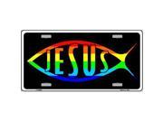 Smart Blonde LP 4664 Jesus Fish Rainbow Metal Novelty License Plate