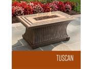 TKC Tuscan Rectangular Porcelain Top Gas Fire Pit Table 32 x 52 in.