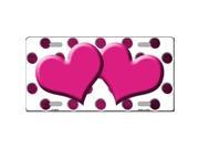 Smart Blonde LP 6976 Pink White Dots Hearts Oil Rubbed Metal Novelty License Plate