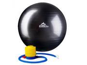 Black Mountain Products 65cm Black Gym Ball 65 cm. Static Strength Exercise Stability Ball Black