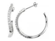 Doma Jewellery DJS02377 Sterling Silver Rhodium Plated Hoop Earring with CZ