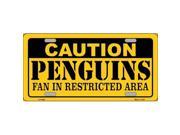 Smart Blonde LP 2664 Caution Penguins Metal Novelty License Plate