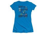 Trevco Dc Forget My Boyfriend Short Sleeve Junior Sheer Tee Turquoise Large