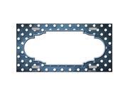Smart Blonde LP 7417 Light Blue White Small Dots Scallop Print Oil Rubbed Metal Novelty License Plate