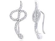 Doma Jewellery SSEZ847 Sterling Silver Cuff Earrings With CZ 2.4 g.