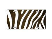 Smart Blonde LP 6918 Brown White Zebra Oil Rubbed Metal Novelty License Plate