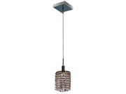 Elegant Lighting 1281D S R CL SA 4.5 x 4.5 D x 12 48 in. Mini Collection Hanging Fixture Square Canopy Round Pendant Spectra Swarovski