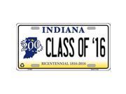 Smart Blonde LP 6397 Class of 16 Indiana Novelty Metal License Plate