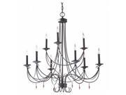 Feiss F2748 6 plus 3RI Aliya 9 Light Rustic Iron Chandelier