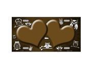 Smart Blonde LP 7761 Brown White Owl Hearts Oil Rubbed Metal Novelty License Plate