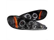 ANZO 121359 Acura Rsx 02 04 Projector Headlights Halo Black Clear With L.e.d