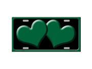 Smart Blonde LP 2467 Solid Green Centered Hearts With Black Background Novelty License Plate