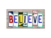 Smart Blonde LP-7850 Believe License Plate Art Wood Pattern Metal Novelty License Plate Smart Blonde LP-7850 Believe License Plate Art Wood Pattern Metal Novelty License Plate