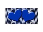 Smart Blonde LP 7191 Blue White Small Chevron Hearts Print Oil Rubbed Metal Novelty License Plate
