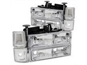 ANZO 111099 Crystal Headlights Clear With Signal Side Marker Lights