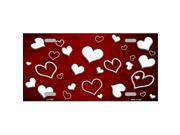 Smart Blonde LP 7608 Red White Love Print Oil Rubbed Metal Novelty License Plate