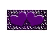 Smart Blonde LP 7265 Purple White Anchor Hearts Print Oil Rubbed Metal Novelty License Plate