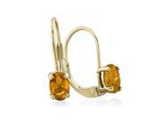 SuperJeweler 14K 1.20 Ct. Citrine Solitaire Leverback Earrings Yellow Gold