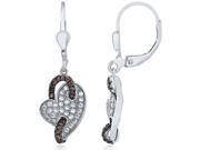 Doma Jewellery SSEHZ072 Sterling Silver Heart Earring With White Chocolate Micro Set CZ