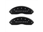 MGP Caliper Covers 10197SMB1MB Mustang Matte Black Caliper Covers Engraved Front Rear Set of 4