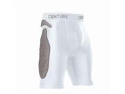 Century 14242 100212 Padded Compression Shorts White Small