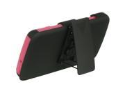 DreamWireless HSCLGVS876HSTDBKHP LG Lucid 3 Hybrid Case Hot Pink Skin Plus Black Pc With H Style