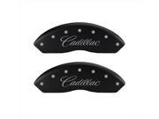 MGP Caliper Covers 35005SCADMB Cursive Cadillac Matte Black Caliper Covers Engraved Front Rear Set of 4