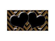 Smart Blonde LP 5056 Brown Black Chevron With Hearts Metal Novelty License Plate