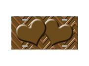 Smart Blonde LP 4974 Brown Light Brown Heart Chevron Monochromatic Metal Novelty License Plate