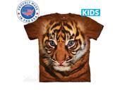 The Mountain 4471060 Big Face Tiger Cub Usa T Shirt Small