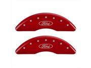 MGP Caliper Covers 10023SFRDRD Oval Logo Ford Red Caliper Covers Engraved Front Rear Set of 4