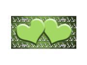 Smart Blonde LP 7268 Lime Green White Anchor Hearts Print Oil Rubbed Metal Novelty License Plate