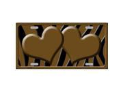 Smart Blonde LP 2442 Brown Black Zebra Brown Centered Hearts Novelty License Plate