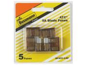 Cooper Bussmann BP ATC 5 RP 5A 32VDC Fast Acting Blade Auto Fuse 5 Pack Tan Pack Of 5