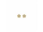 Fine Jewelry Vault UBNER40002Y14CZ April Birthstone Cubic Zirconia Floral Earrings in 14K Yellow Gold 0.25 CT TGW