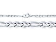 Doma Jewellery SSSSN05324 Stainless Steel Necklace Figaro Style 4.5 mm. Length 18 2 24 in.