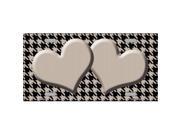 Smart Blonde LP-4585 Tan Black Houndstooth With Tan Center Hearts Metal Novelty License Plate Smart Blonde LP-4585 Tan Black Houndstooth With Tan Center Hearts Metal Novelty License Plate