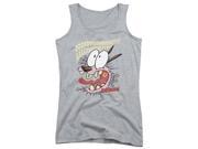 Trevco Courage The Cowardly Dog Scaredy Dog Juniors Tank Top Athletic Heather Small