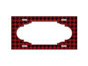 Smart Blonde LP 4594 Red Black Houndstooth With Scallop Center Metal Novelty License Plate