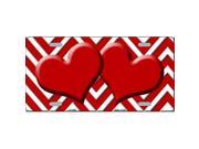 Smart Blonde LP 4488 Red White Chevron Red Center Hearts Metal Novelty License Plate