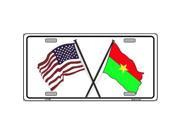 Smart Blonde LP 4763 United States Burkina Faso Crossed Flags Metal Novelty License Plate Sign