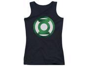 Trevco Green Lantern Green Chrome Logo Juniors Tank Top Black 2X