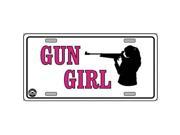 Smart Blonde LP 4696 Gun Girl Metal Novelty License Plate